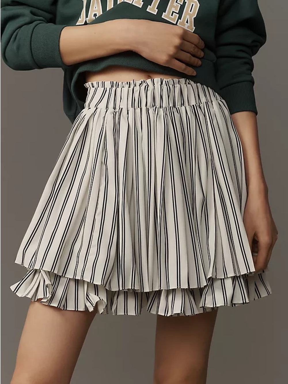 Anthropologie Maeve Layered Flirty Pleated Mini Skirt Size XL